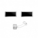 Запонки Versace Silver Onyx Rectangular Greek On Short Side Vrhmg7r66a3500000