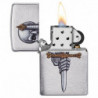 Зажигалка Zippo Classic Sword Skull Design Brushed Chrome 49488