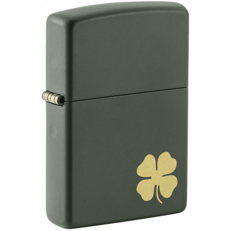 Запальничка Zippo Classic 221 Four Leaf Clover Design Green Matte 49796