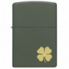 Запальничка Zippo Classic 221 Four Leaf Clover Design Green Matte 49796