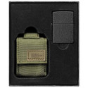 Запальничка Zippo Classic Black Cracle з зел. чохлом Zp49400