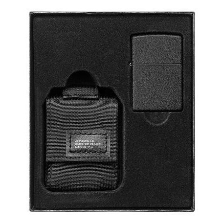 Запальничка Zippo Classic Black Cracle з черн. чохлом Zp49402