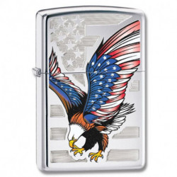 Запальничка Zippo Classic Eagle Flag High Polish Chrome Zp28449