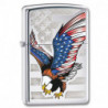 Зажигалка Zippo Classic Eagle Flag High Polish Chrome Zp28449