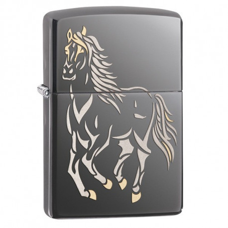 Запальничка Zippo Classic Running Horse Black Ice Zp28645