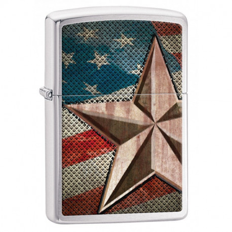 Зажигалка Zippo Classic Retro Star Brushed Chrome Zp28653