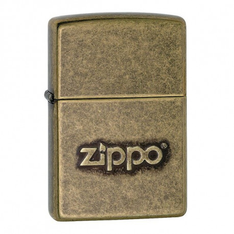 Зажигалка Zippo Classic Stamped Zippo Logo Antique Brass Zp28994