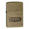 Зажигалка Zippo Classic Stamped Zippo Logo Antique Brass Zp28994