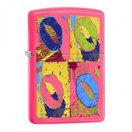 Запальничка Zippo Classic Pop Lips Neon Pink Zp29086