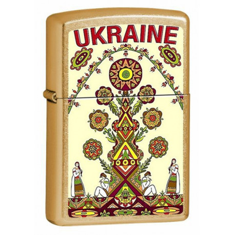 Зажигалка Zippo Classic Ukraine Tree Gold Dust Zp207gut