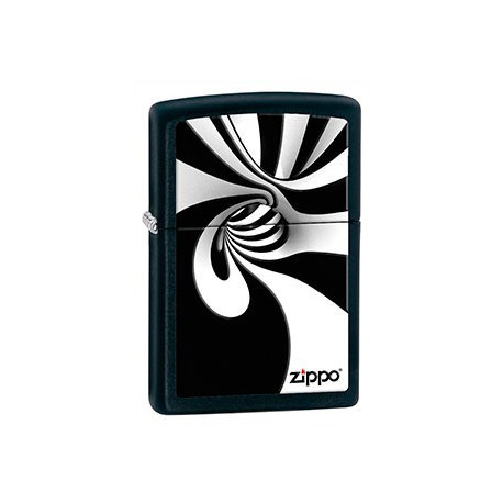Запальничка Zippo Classic Spiral Black/White Black Matte Zp28297