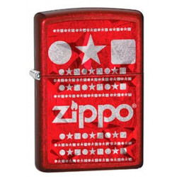 Запальничка Zippo Classic Iced Stars Candy Apple Red Zp28342