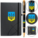 Набір Parker IM UKRAINE Black GT RB Тризуб синьо-жовтий (ручка-ролер + блокнот Parker)