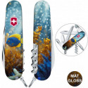 Складной нож Victorinox CAMPER DESIGN Желто-голубая рыбка 1.3613.7.R2020pk