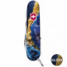 Складаний ніж Victorinox HUNTSMAN DESIGN Золотисто-блакитний кристал 1.3713.3.R2040pk