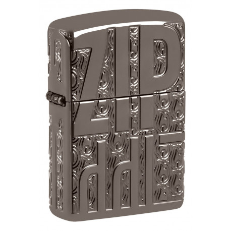 Зажигалка Zippo Armor Reverse Carve Zippo Design Black Ice 46312