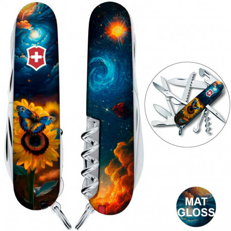 Складаний ніж Victorinox HUNTSMAN UKRAINE Зоряний метелик 1.3713.3.T3240pw