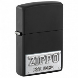 Запальничка Zippo Classic Zippo Licensed Plate Emblem Black Matte 48689
