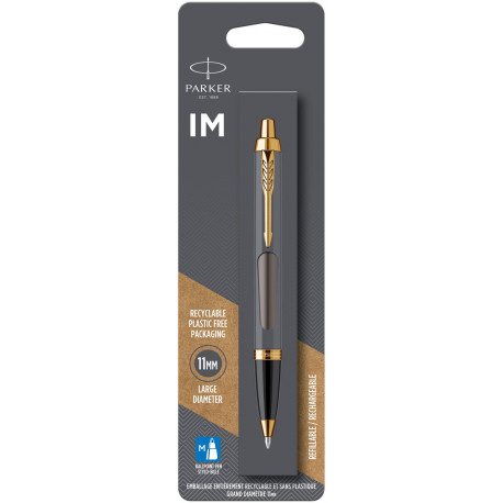 Ручка кулькова Parker IM 17 Grey Lacquer GT BP блістер 21 136