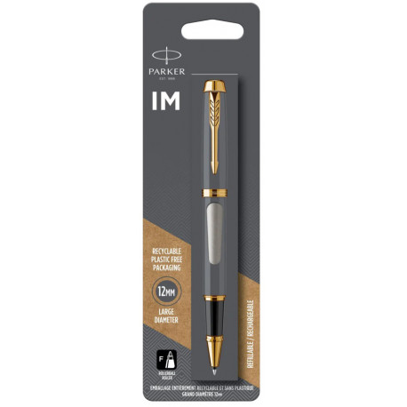 Ручка-роллер Parker IM 17 Brushed Metal GT RB блистер 22 226