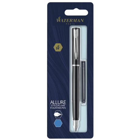 Ручка перова Waterman ALLURE Black CT FP F блістер 13 311b