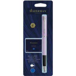 Ручка перова Waterman ALLURE Pastel Purple CT FP F + Картриджі Mini блістер 13 319b2