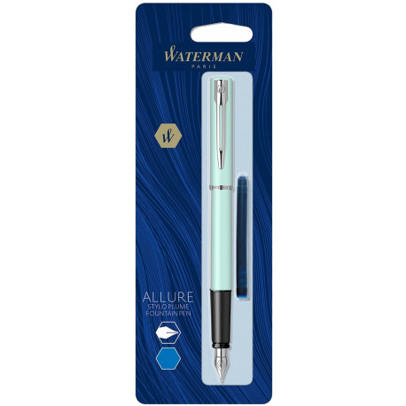 Ручка перова Waterman ALLURE Pastel Green CT FP F блістер 13 317b