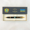 Ручка кулькова Parker IM UKRAINE Black GT BP Герб України синьо-жовт. 22032_T0076u