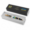 Ручка кулькова Parker IM UKRAINE Black GT BP Тризуб фігурний на тлі прапора 22032_T1026u