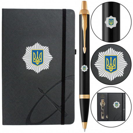 Набор Parker IM SPECIAL Black GT BP Эмблема МВД (шариковая ручка + блокнот Parker)