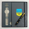 Набір Parker IM UKRAINE Black GT BP Тризуб синьо-жовт. (кулькова ручка + блокнот Parker)