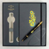 Набор Parker IM UKRAINE Black GT BP Цветы (шариковая ручка + блокнот Parker)