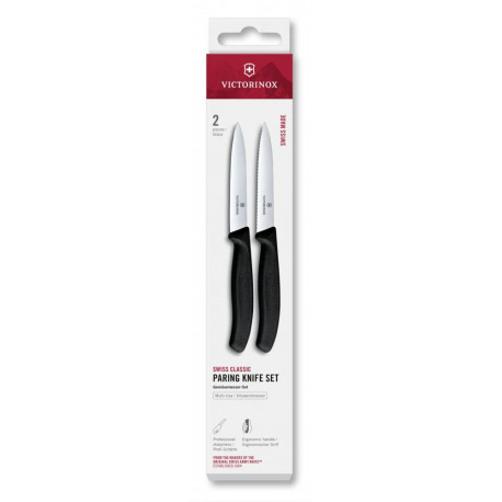 Набір ножів для чищення овочів Victorinox Swiss Classic 2 ножа чорн 6.7793.2