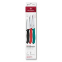 Набор ножей для очистки овощей Victorinox Swiss Classic 3 ножа черн/крас/зел 6.7116.34C1