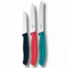 Набор ножей для очистки овощей Victorinox Swiss Classic 3 ножа черн/крас/зел 6.7116.34C1
