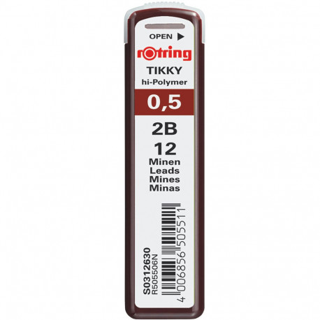 Грифели Rotring 0,5мм 2B (12) S0312630