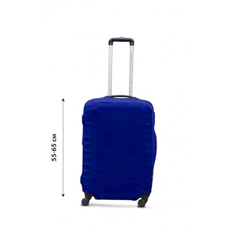 Чехол полиэстер на чемодан M т.синий Высота 55-65см Coverbag CvP0202M