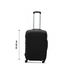 Чехол полиэстер на чемодан M черный Высота 55-65см Coverbag CvP0201M