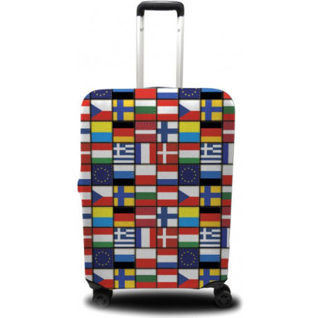 Чехол Coverbag полиэстер на чемодан S флаги Высота 45-55см CvP0413S