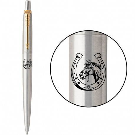 Ручка шариковая Parker JOTTER ZODIAC Stainless Steel GT BP Конь с подковой 16032_Z505b