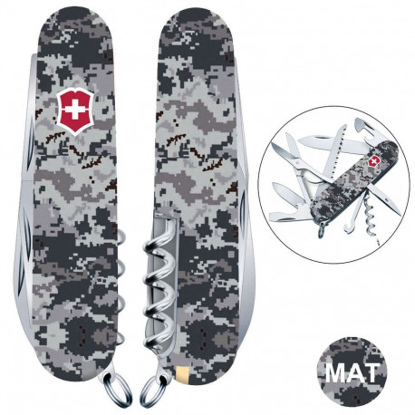 Складаний ніж Victorinox HUNTSMAN ARMY Піксель синій з черв. Лого 1.3713.3.W3943p