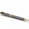 Набор Parker SONNET Cisele Silver GT BP (шариковая ручка + кож.чехол)