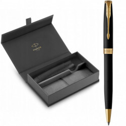 Набор Parker SONNET Matte Black Lacquer GT BP (шариковая ручка + чехол)