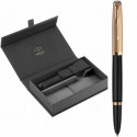 Набор Parker PARKER 51 Deluxe Black GT FP18 F (перьевая ручка + кож.чехол)