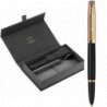 Набор Parker PARKER 51 Deluxe Black GT FP18 F (перьевая ручка + кож.чехол)