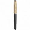 Набор Parker PARKER 51 Deluxe Black GT FP18 F (перьевая ручка + кож.чехол)