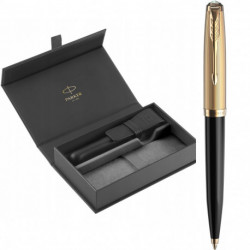 Набор Parker PARKER 51 Deluxe Black GT BP (шариковая ручка + кож.чехол)