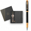 Набор Parker IM Premium Black GT FP F (перьевая ручка + блокнот Parker)