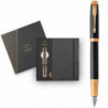 Набор Parker IM Premium Black GT FP F (перьевая ручка + блокнот Parker)