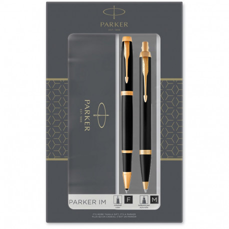 Набор ручек Parker IM Black GT RB+BP (роллерная + шариковая)